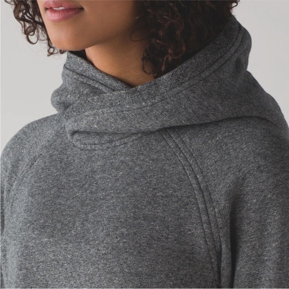 LULULEMON Fleece Please Pullover 4 Heathered Speckled Gray - Picture 3 of 9